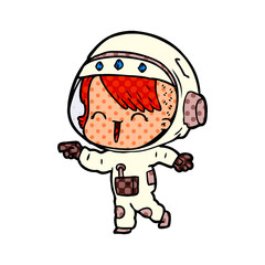 happy cartoon space girl