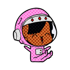 happy cartoon space girl
