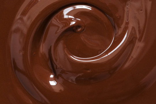 Chocolate texture. Liquid chocolate close-up.