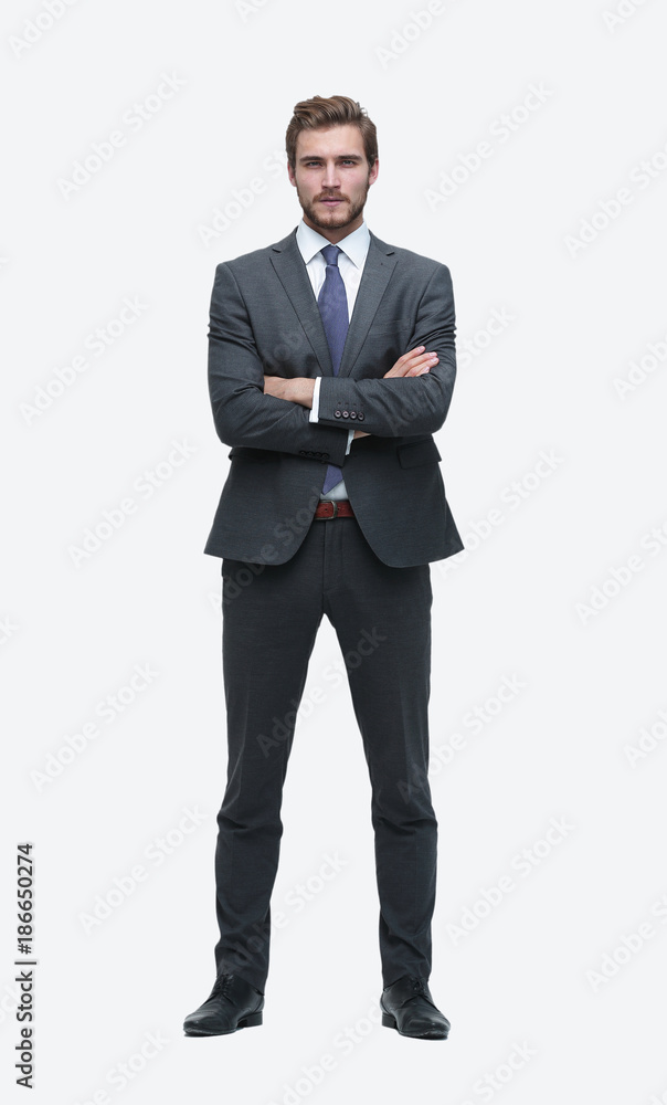 Wall mural portrait of a successful businessman.isolated on white