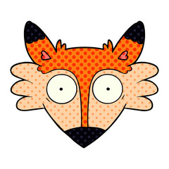 cartoon startled fox