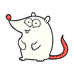 cartoon happy white lab mouse