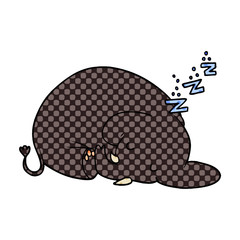 cartoon sleeping elephant