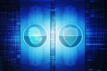 Fingerprint Scanning Technology Concept 2d Illustration