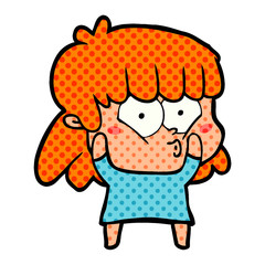 cartoon surprised girl