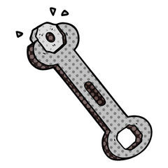 cartoon spanner turning nut