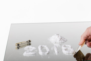 Conceptual photo of the powder like a drug
