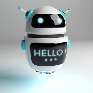 Futuristic digital chatbot 3D rendering