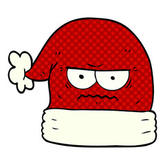 cartoon annoyed christmas santa hat