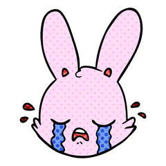 cartoon crying bunny face