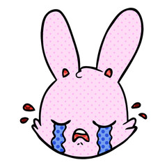 Obraz premium cartoon crying bunny face