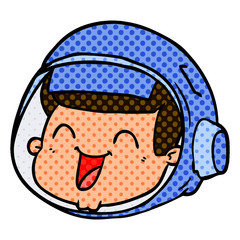 cartoon happy astronaut face