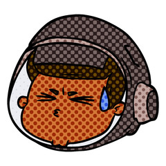 cartoon stressed astronaut face