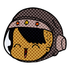 cartoon happy astronaut face
