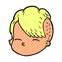 cartoon female face