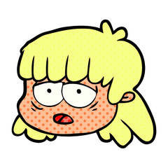 cartoon female face