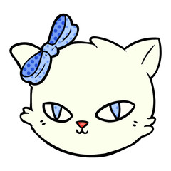 cartoon cat wearing bow