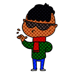 cartoon boy wearing sunglasses