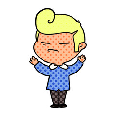 cartoon cool guy with fashion hair cut