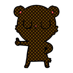 peaceful cartoon bear cub