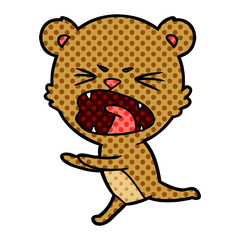 angry cartoon bear shouting