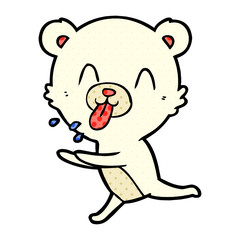 Obraz premium rude cartoon polar bear sticking out tongue