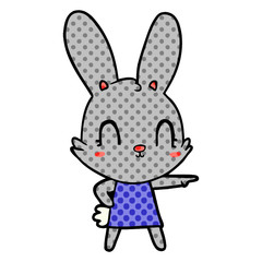 cute cartoon rabbit in dress