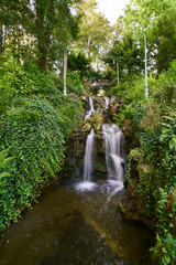 Waterfall thabor park, Rennes city, Brittany, France, ille-et-vilaine - 186652823