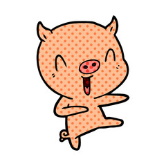 cartoon pig dancing