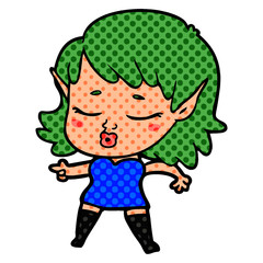 pretty cartoon elf girl