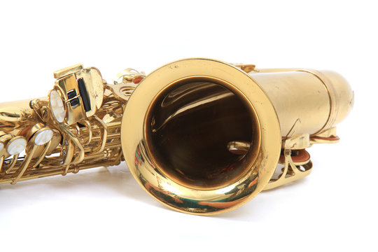 saxophone isolated on the white background
