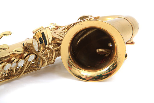 saxophone isolated on the white background