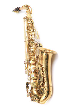 saxophone isolated on the white background