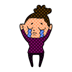 cartoon crying woman