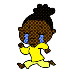 cartoon crying woman