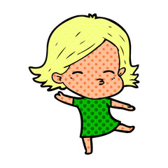 cartoon woman dancing