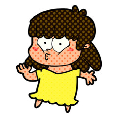 cartoon whistling girl