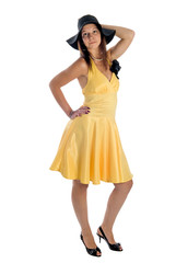 Pretty woman in yellow dress