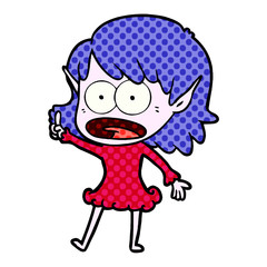 cartoon shocked elf girl