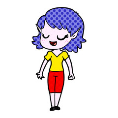 happy cartoon elf girl