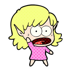 cartoon shocked elf girl
