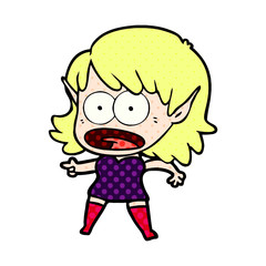 cartoon shocked elf girl