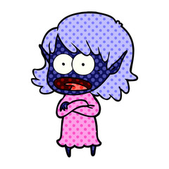 cartoon shocked elf girl