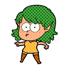cartoon shocked elf girl