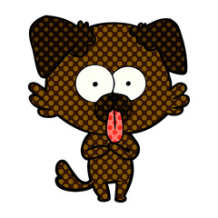 cartoon dog with tongue sticking out