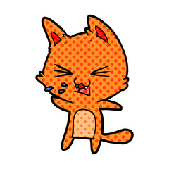 cartoon cat hissing