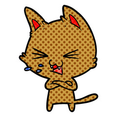 cartoon cat hissing