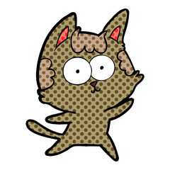 happy cartoon cat