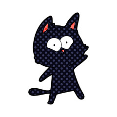 cartoon cat waving
