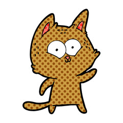 cartoon cat waving